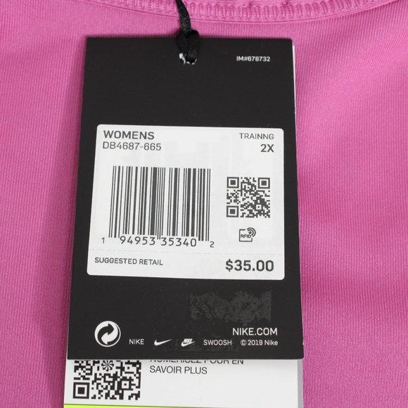 Nike Swoosh Plus Size Bra Women's Medium Support Pink Size 2X DB4687-665 NWT - Picture 7 of 7